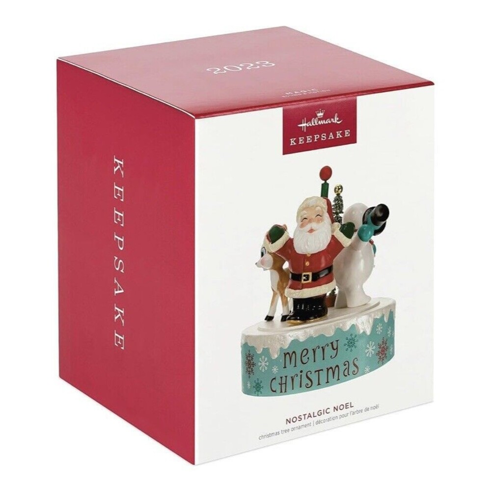 Hallmark Keepsake Merry Christmas Santa Snowman Reindeer Nostalgic Noel Ornament
